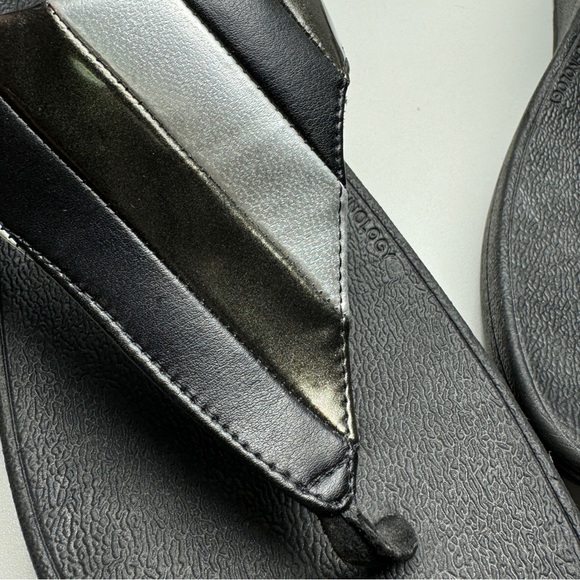 FitFlop Damen Lottie Dark Rainbow Patchwork Faux Leather Toe Post Sandal AJ5-231 - Picture 4 of 11